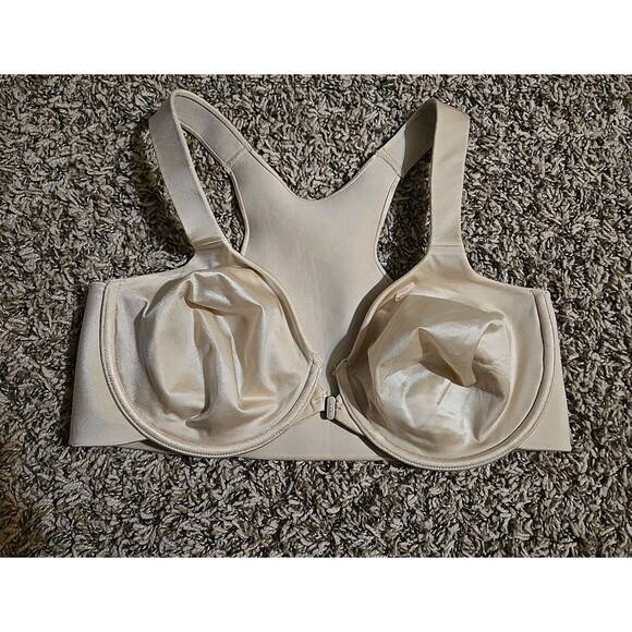 Vanity Fair Beige Underwire Front Closure Lightly Lined Racerback Bra Size 38C - Picture 9 of 9